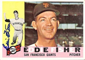 Tarjeta firmada/automática 1960 Topps #23 Eddie Fisher Gigantes de San Francisco 190949 - Imagen 1 de 1