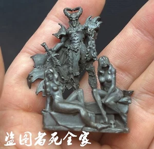 Black Brass Devil Warrior Girl Statue Comfort Beauty Model Artwork Collection - Picture 1 of 7