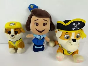 PAW PATROL Rubble 7" Pirate + 6" Worker Rubble+ 9" Police Girl Stuffed Plush Toy - Picture 1 of 12