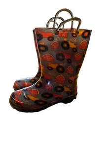 Western Chief Rain boots US Size 11/12 Trusty Tractor Pattern Lights Up When You - Picture 1 of 4