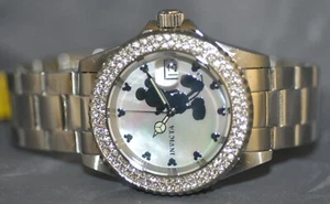 Invicta Disney LE Mickey Silver MOP Dial Steel Watch 22727 in Scuba Diver Case - Picture 1 of 6