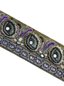 Vintage Hand Beaded Floral Sari Border, Used Sewing DIY Fabric Trim - Picture 1 of 9