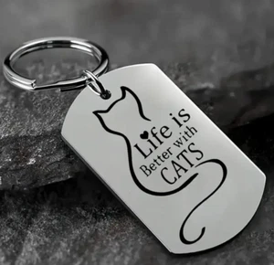 Schlüsselanhänger "Life is Better with Cats" – Für wahre Katzenfreunde - Bild 1 von 3