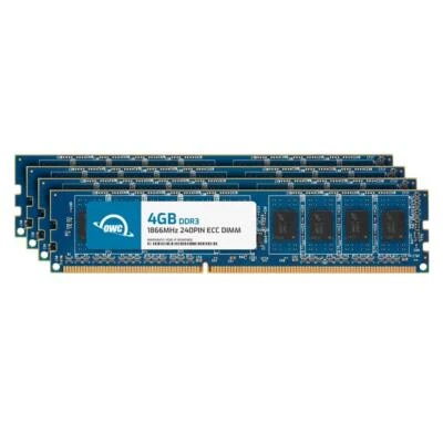 OWC 16GB (4x4GB) DDR3 1866MHz 1Rx8 ECC Unbuffered UDIMM 240pin Memory RAM - Image 1 of 4