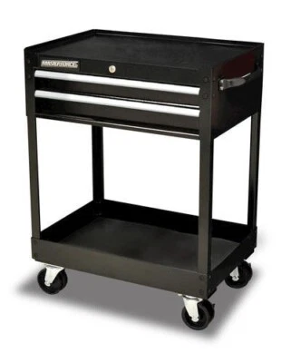 Carro utilitario rodante negro de polipropileno de alta densidad de 40" capacidad de 300 libras Foto 1 de 3