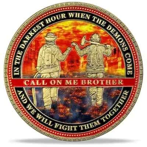 Moneda conmemorativa de héroe de fuego bombero moneda de oración regalo inspirador - Imagen 1 de 5