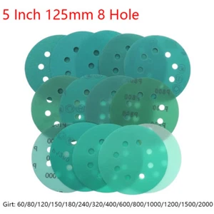 125mm 8 Hole Wet and Dry Sanding Discs 5 Inch Sandpaper Film Pads 60-2000 Grit - Picture 1 of 19