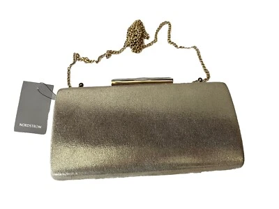 Nordstrom металлический золотой вечер застежки сумочки со стразами застежка наплечная цепочка новый с Ярлыками - Изображение 1 из 4