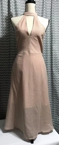 J.O.A. Los Angeles Pin Striped Halter Backless Maxi Dress Size Large NEW - Picture 1 of 8