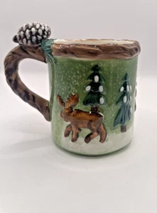 Taza decorativa vintage Bico China cerámica ciervo usada en excelente estado - Imagen 1 de 7