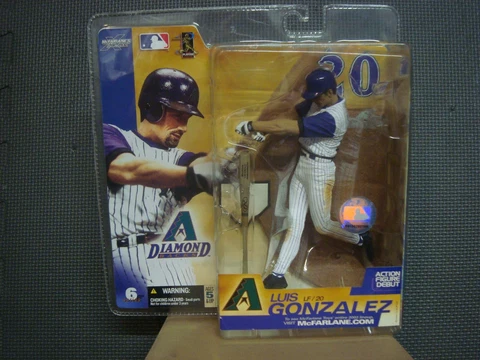 McFarlane Series 6 Luis Gonzalez Arizona Diamondbacks Home Purple Pinstripes NIB Cover