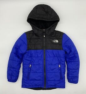 Boys THE NORTH FACE REVERSIBLE DOWN PUFFER JACKET BLUE Size Youth XS (6) READ