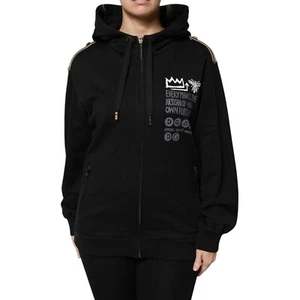 DOLCE & GABBANA Jacket Black Logo Hooded Full Zip Sweatshirt IT38/US4/XS 1120usd - Picture 1 of 9