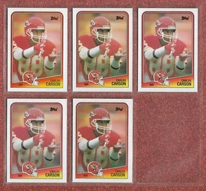 NM-MINT OR BETTER (5) CARD LOT 1988 TOPPS #366 CARLOS CARSON CHIEFS LSU TIGERS - Picture 1 of 1