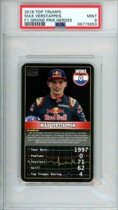 2016 Top Trumps F1 Grand Prix Heroes Max Verstappen RC ROOKIE PSA 9 MINT - Picture 1 of 2