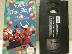 VHS FOLLOW THAT SLEIGH! STARRING ELVIS ROCKIN REINDEER HTF RARE - Picture 1 of 8