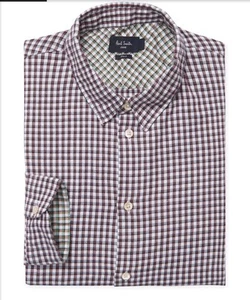 New With Tags Paul Smith Red/Green Checkered Slim Fit Sportshirt Sz. XXL $175.00 - Picture 1 of 6