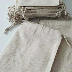 Biglotbags - 3 x 5 Inches Premium Canvas Cotton Double Drawstring Bags. Qty: 100 - Picture 1 of 8