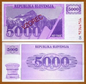SPECIMEN, Slovenia, 5000 (Tolarjev), 1992, P-10s1, UNC - Picture 1 of 1
