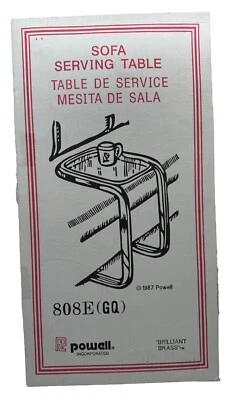 Powell Collection 808 Brilliant Brass Vtg 80s U-Shaped Sofa Serving Coffee Table - Image 1 of 4