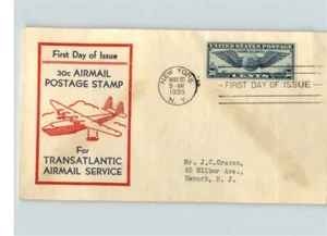 C-24 Winged Globe AIRMAIL, 1939 First Day of Issue, 30 Cent Luftpostmarke, 1. Mai - Bild 1 von 1