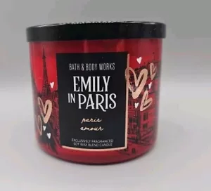NEW Bath & Body Works EMILY IN PARIS Paris Amour 3 Wick Scented Candle 14.5 oz - Picture 1 of 5