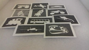 Transport themed stencils for glitter tattoos / airbrush (mixed) car van train - Picture 1 of 1