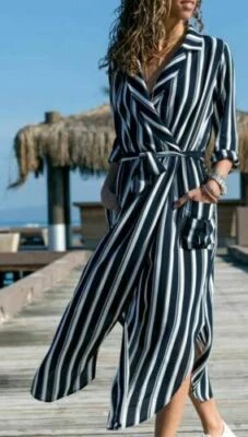  Elegante Mujer Vestidos Informales Manga Larga Bodycon Midi Falda Noche Cóctel Foto 1 de 2