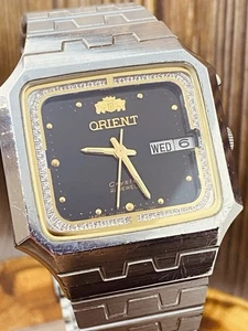 Vintage Orient Freza Japan Armbanduhr Kristall Automatik 21 j schwarzes Zifferblatt #8623 - Bild 1 von 24
