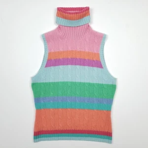 Ralph Lauren Black Label Cashmere Cable Knit Tank Top UK 8 Small Sweater Vest - Picture 1 of 11