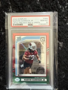 2024 Panini Donruss Marvin Harrison Jr. #393 Optic Preview Red & Green Prizm - Picture 1 of 2