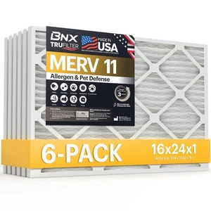 16x24x1 MERV 11 Air Filter 6-Pack - Allergen Defense for HVAC AC - Picture 1 of 9