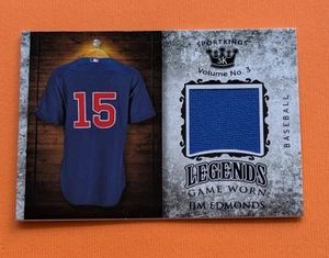 Jim Edmonds 2021 Sportkings Volume 3 Legends Memorabilia Game Worn Jersey LSM-46 - Picture 1 of 3