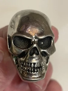 Großer Herren Silber Totenkopf Ring Biker Goth Silber Skull Ring - Bild 1 von 9