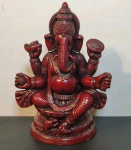 Statua Buddismo Tibetano Ganesha Ganapati Ganesh Signore Dio Elefante Buddha - Foto 1 di 5