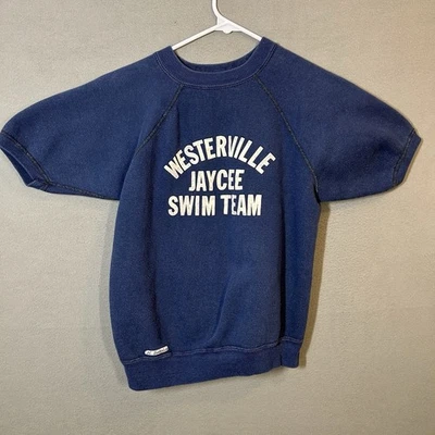 Equipo de natación Westerville Jaycee manga corta años 60 de colección se adapta a adultos S azul pesado Foto 1 de 4