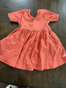 Ruffle Butts Toddler Girls Orange Short Sleeve Knit Twirl Dress Bow Back Size 2T - Picture 1 of 5