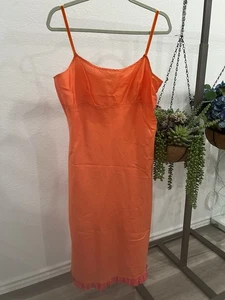 Dosa Silk Orange Slip Dress Sz 3 (item 12.5) - Picture 1 of 7