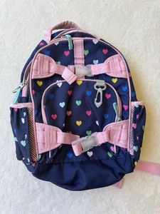 Pottery Barn Kids Mackenzie Navy Pink Multi Heart Mini Backpack - Picture 1 of 12