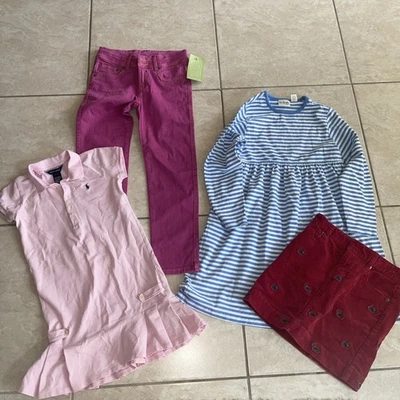 Девочек лот из 4 Ralph Lauren платье, юбка LL BEAN платье KC Parker джинсы новый с Ярлыками 8-10 - Изображение 1 из 4