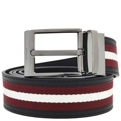 Cinturón de cuero reversible a rayas Bally Foto 1 de 3