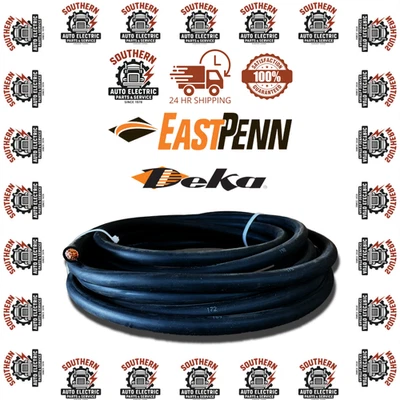 East Penn Deka Black 4/0 Copper Welding Cable Battery Wire 25 FT -  Made In USA - Image 1 of 4