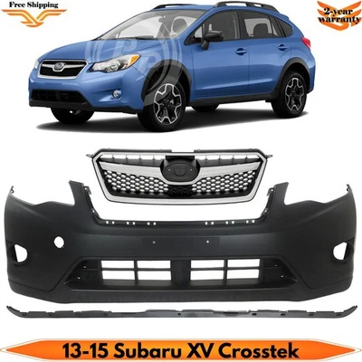 Front Bumper Cover Primed Plastic & Grille Assembly For 13-15 Subaru XV Crosstek Foto 1 de 4