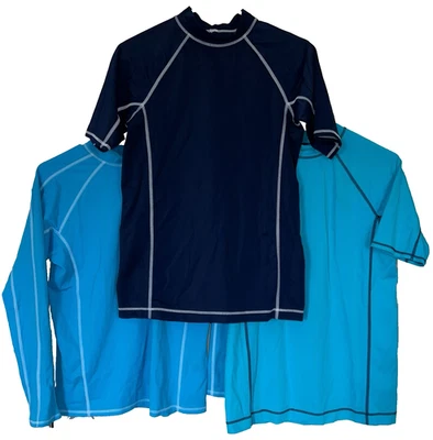 3 Lands End Rash Guard Niños Grande 14-16 Juveniles Azul Manga Corta/Larga Natación Usado en Excelente Condición Foto 1 de 4