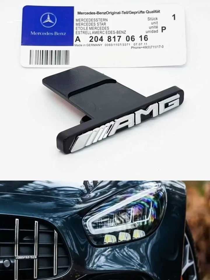 Fit For Mercedes-Benz AMG Front Grille Emblem Chrome Panamericana Radiator US - Изображение 1 из 4