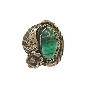Vintage Navajo Malachit Sterlingsilber Ring - Größe 5,5 - Bild 1 von 3