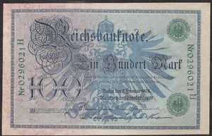 GERMANY  100 Mark  1908  P:34  XF+ - Picture 1 of 2