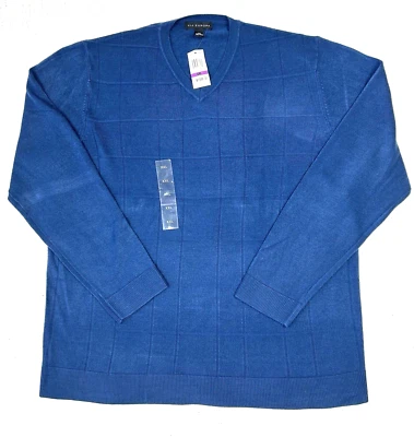 VIA EUROPA V-Neck Sweater Mens Size XXL Blue Long Sleeve Acrylic Sweater NWT - Image 1 of 4