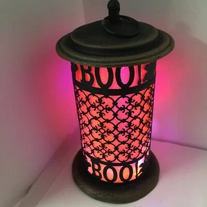Halloween Ghost Themed Color Changing Lights Metal Lantern Home Decoration 2 AA - Picture 1 of 12