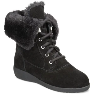Style & Co. Womens Aubreyy Suede Booties Lace-Up Ankle Boots Shoes Black 9 - Picture 1 of 2